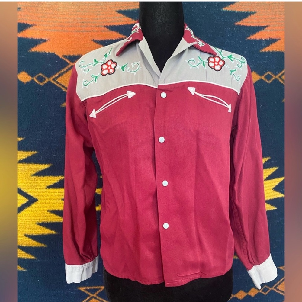 1940s/1950s Western Shirt Rockabilly/Viva Las Vegas Rayon Women’s Western Shirt